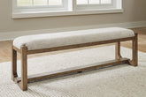 Warmstead Furniture - Ashley Furniture - Cabalynn Dining Room - RECT Dining Room Counter Table / Light Brown / 76"W x 34"D x 36"H - D974-13